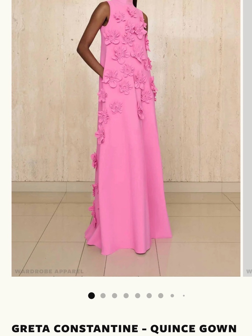 Greta Constantine Pink Floral Maxi Gown